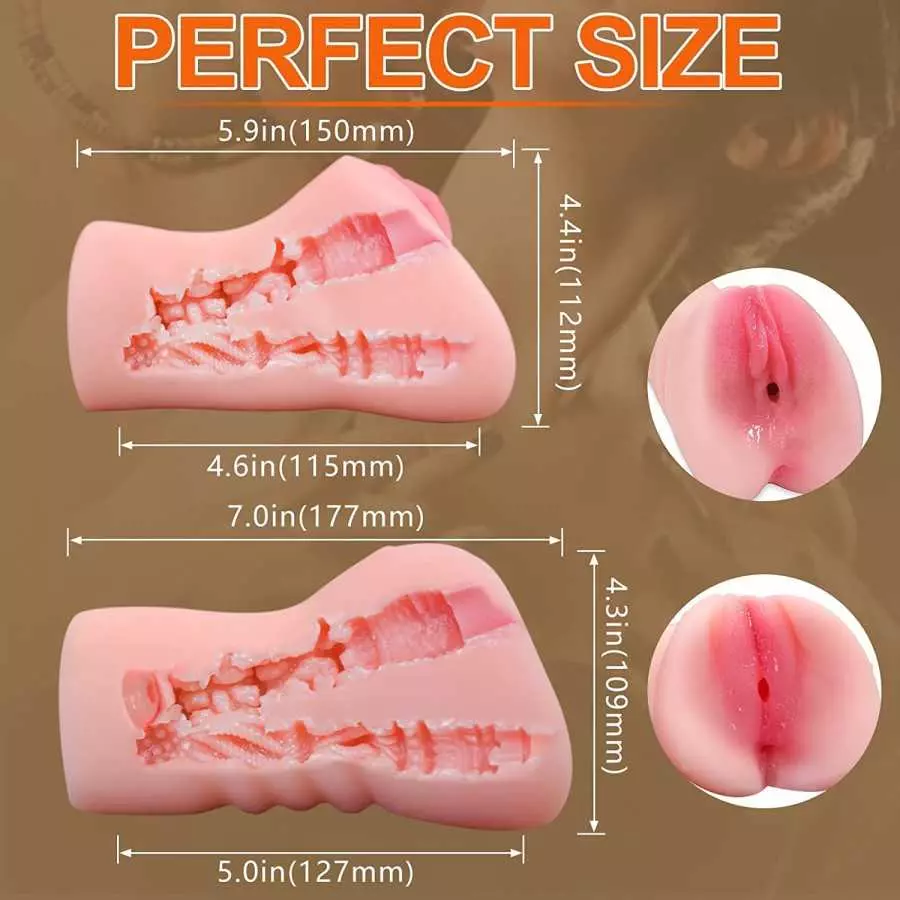 Ohiele Lifelike Male Masturbator Adult Realistic Pussy Sex Toy with 3D Realistic Vagina Texture and Tight Anal Silicone Soft Tou