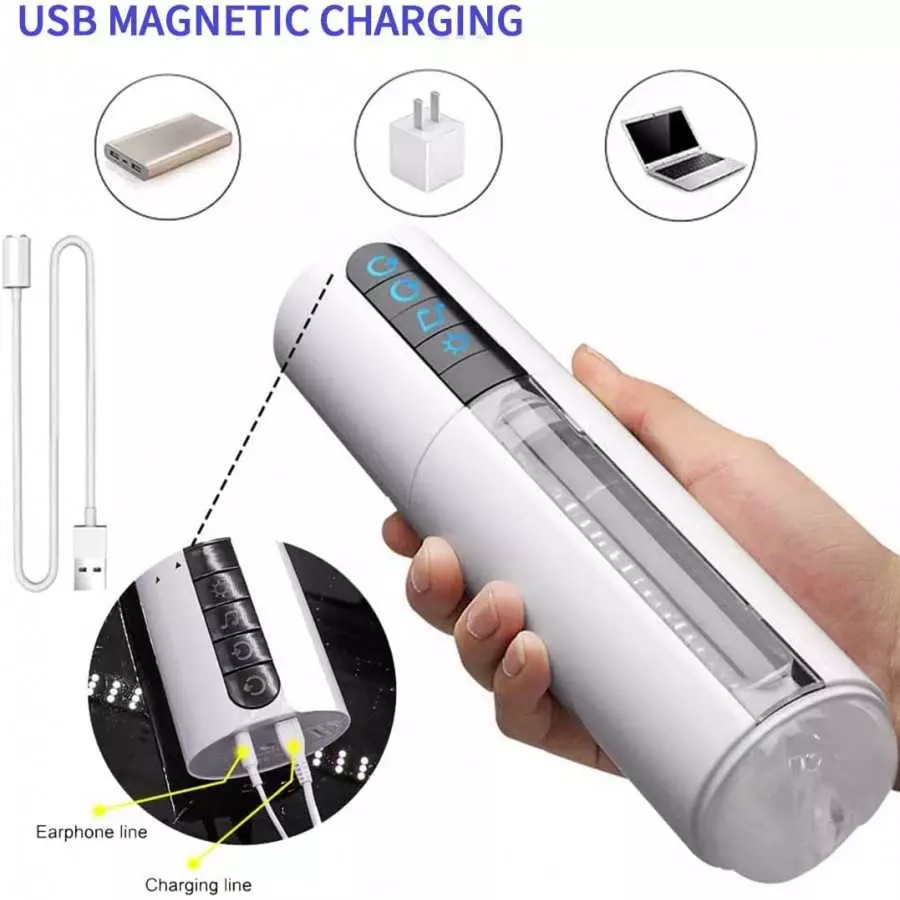 Automatic Male Masturbator Cup with Thrusting & Rotating Sleeve Hands Free Electric Pocke Adult Men Sex Blowjob Toys for Penis S