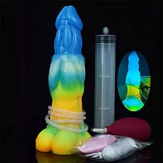 8.85" Luminous Dildo Silicone Vibrating Dildo Butt Plug for Women, Remote Condrol Animal Dildo Vibrator Ejaculating Dildo Toy, G