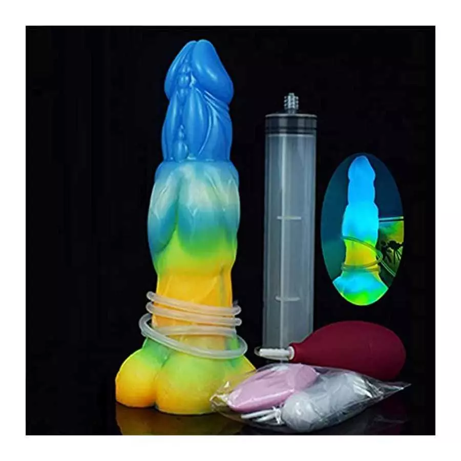 8.85" Luminous Dildo Silicone Vibrating Dildo Butt Plug for Women, Remote Condrol Animal Dildo Vibrator Ejaculating Dildo Toy, G