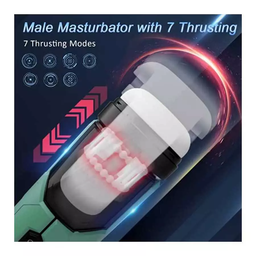 Automatic Male Masturbator, LAEFLAEK Male Masturbator Cup with 7 Thrusting Vibrating Modes, Pocket Pussy Stroker with Massage Be