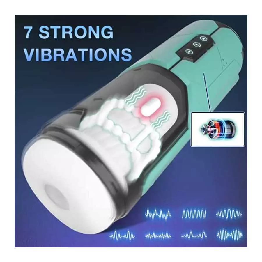 Automatic Male Masturbator, LAEFLAEK Male Masturbator Cup with 7 Thrusting Vibrating Modes, Pocket Pussy Stroker with Massage Be