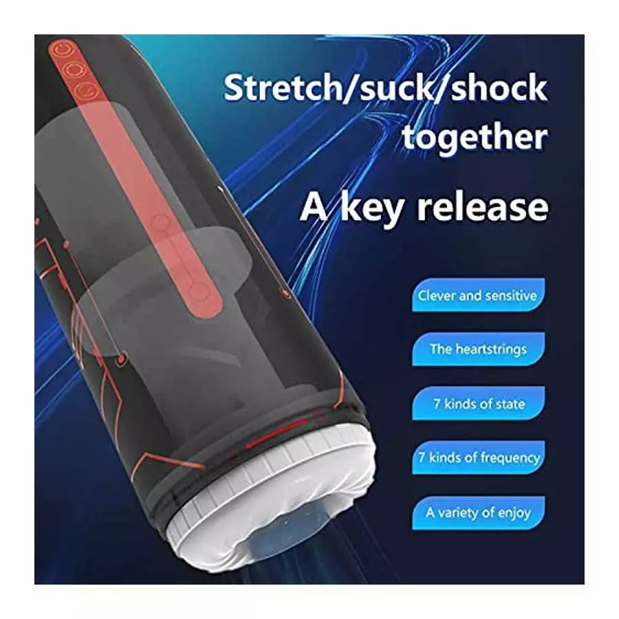Automatic Male Masturbators, Vibrating Male Masturbator Cup with 7 Thrusting &Heating Modes Male Sex Toy, Electric Pocket Pussy