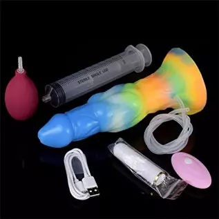 8.85" Luminous Dildo Silicone Vibrating Dildo Butt Plug for Women, Remote Condrol Animal Dildo Vibrator Ejaculating Dildo Toy, G