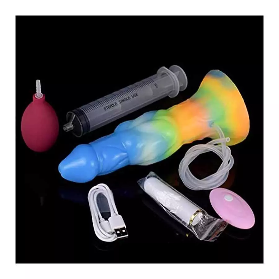 8.85" Luminous Dildo Silicone Vibrating Dildo Butt Plug for Women, Remote Condrol Animal Dildo Vibrator Ejaculating Dildo Toy, G