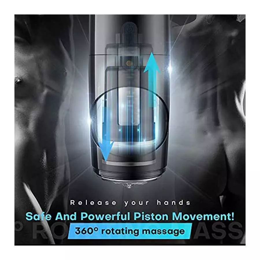 Automatic Male Masturbator, Electric Male Masturbator Cup with 8 Thrusting and 360°Rotation Modes, Male Stroker 3D Textured Slee