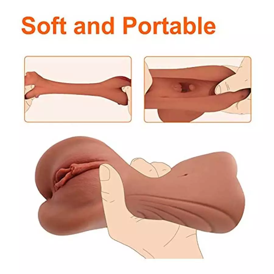 Pocket Pussy Sex Toy for Men Realistic, 2 in 1 Sex Doll Male Masterburbater Realistic Masturbation Male Adult Toys with Textured