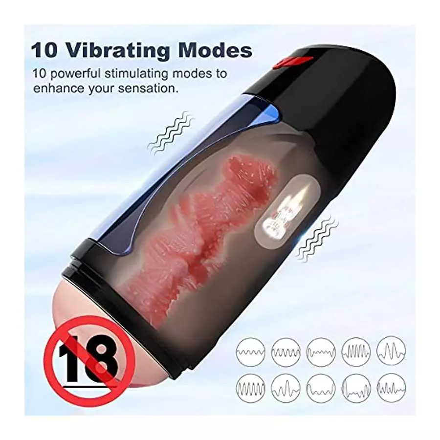 Electric Pocket Pussy Male Masturbator Cup - Adorime 3D Stroker with Realistic Internal Texture for Men Solo Play, Lifelike Mast