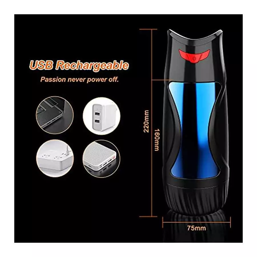Electric Pocket Pussy Male Masturbator Cup - Adorime 3D Stroker with Realistic Internal Texture for Men Solo Play, Lifelike Mast