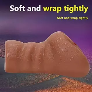 Male Masturbator Lifelike Sex Doll 3D Textured 2in1 Brown Realistic Pussy Adult Sex Toy Pocket Stroker Toy Vagina and Tight Anal