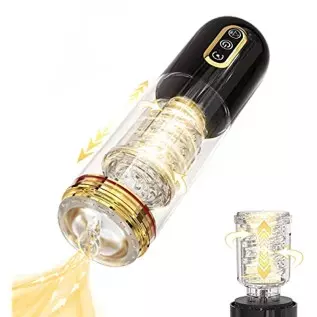 Jaffen 3 in 1 Male Masturbators Sex Toys Automatic Male Masturbator Cup with 10 Suction, Rotation, Thrusting，Vaginal Mouth Pocke