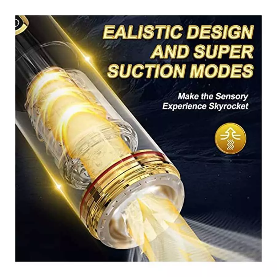 Jaffen 3 in 1 Male Masturbators Sex Toys Automatic Male Masturbator Cup with 10 Suction, Rotation, Thrusting，Vaginal Mouth Pocke