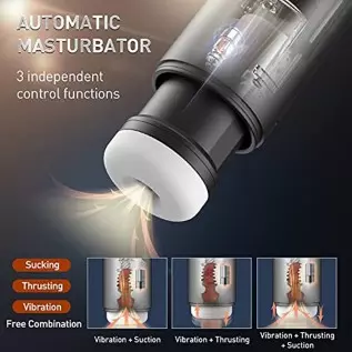 Automatic Male Masturbator,Male Masturbators Cup with 4 Suction&Thrusting and 10 Vibrations for Penis Stimulation,Electric Pocke