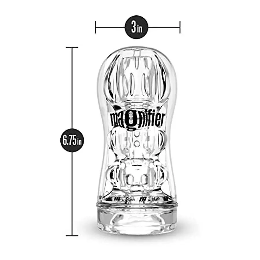 Blush Soft and Wet Magnifier Masturbator - Pocket Stroker Cup - Soft Self Lubricating Multiple Pleasure Chamber - Watch As You P