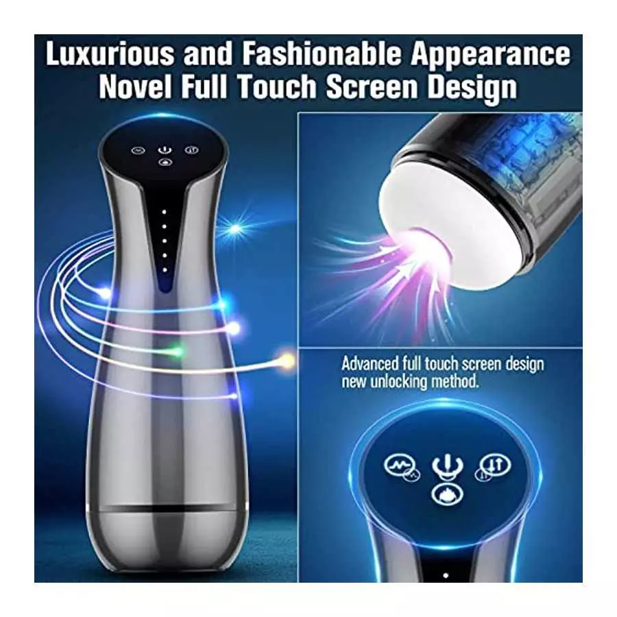 Automatic Sucking Male Masturbator Cup, Flicos Male Masturbation Blowjob Toy with 3 Sucking 10 Vibration Powerful Modes, Pocket