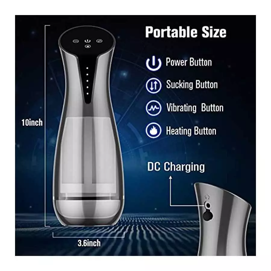 Automatic Sucking Male Masturbator Cup, Flicos Male Masturbation Blowjob Toy with 3 Sucking 10 Vibration Powerful Modes, Pocket