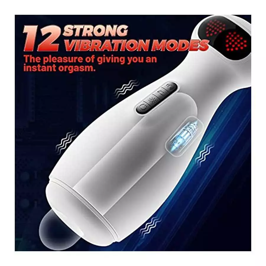 Automatic Sucking Male Masturbator ，2 Sound Modes，12 Powerful Vibrations All-Inclusive Penis ，Automatic Male masturbator 3 Sucki