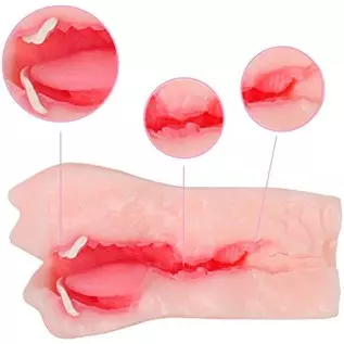 Silicone Realistic Mouth with Tongue and Teeth Male Masturbator Oral Sex Blow Job Pocket Pussy Adult Toy