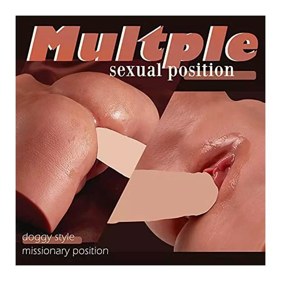 6.4LB Brown Pussy Masturbator Sex Doll with Tight Anal and Vagina Stroker, Portable Butt Pocket Pussy Male Sex Toy for Men Mastu