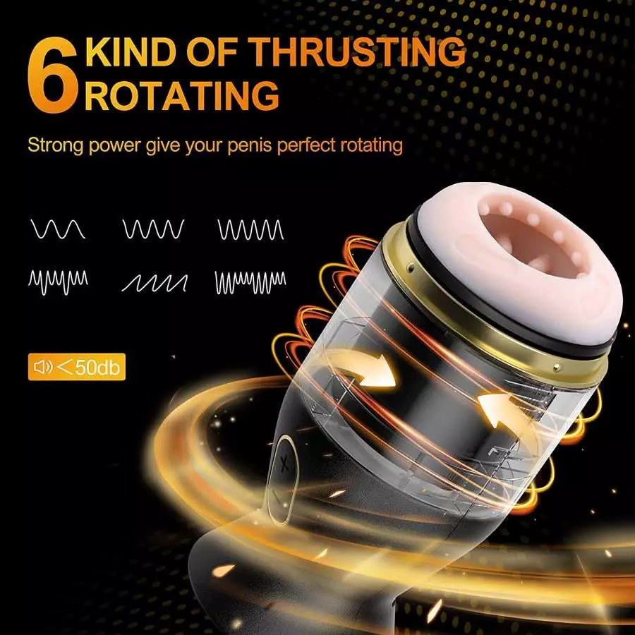 Automatic Male Masturbator Cup, Male Masturbator with 6 Rotating for Glans Trainer, Electric Pocket Pussy Male Strokers Toy, Ora