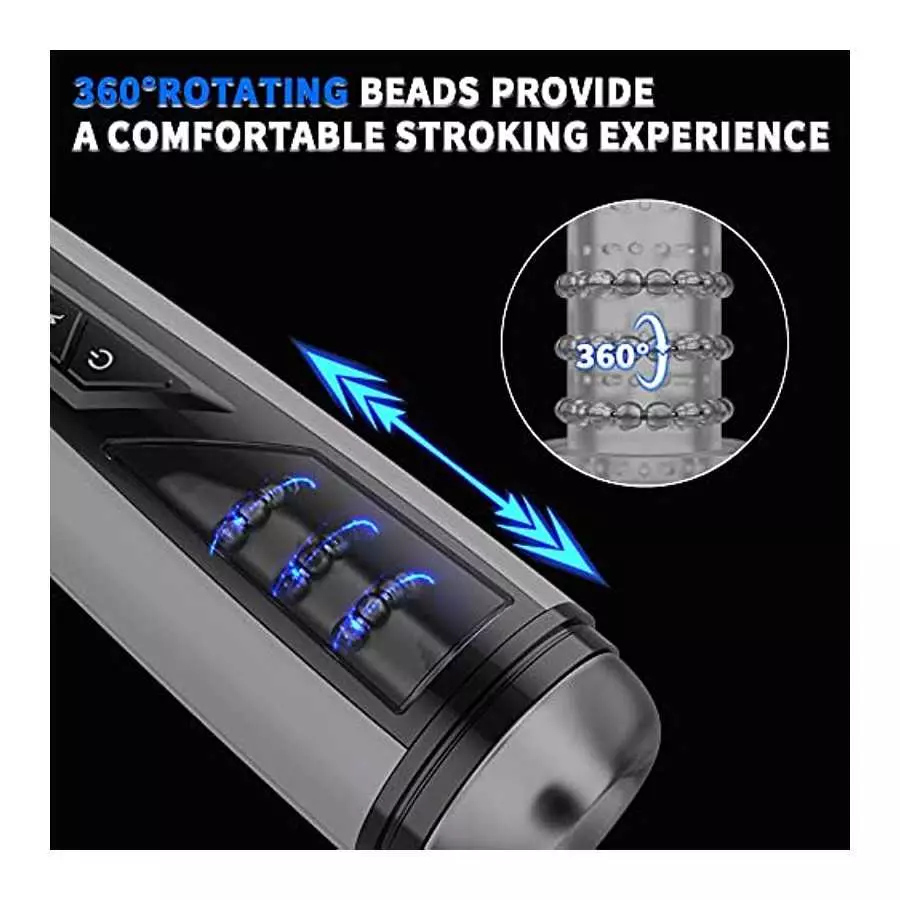 Automatic Male Masturbators with Thrusting Massage Beads, Adult Sex Toys for Men's Sex, Tanshunly Hands Free Vibrating Male Mast