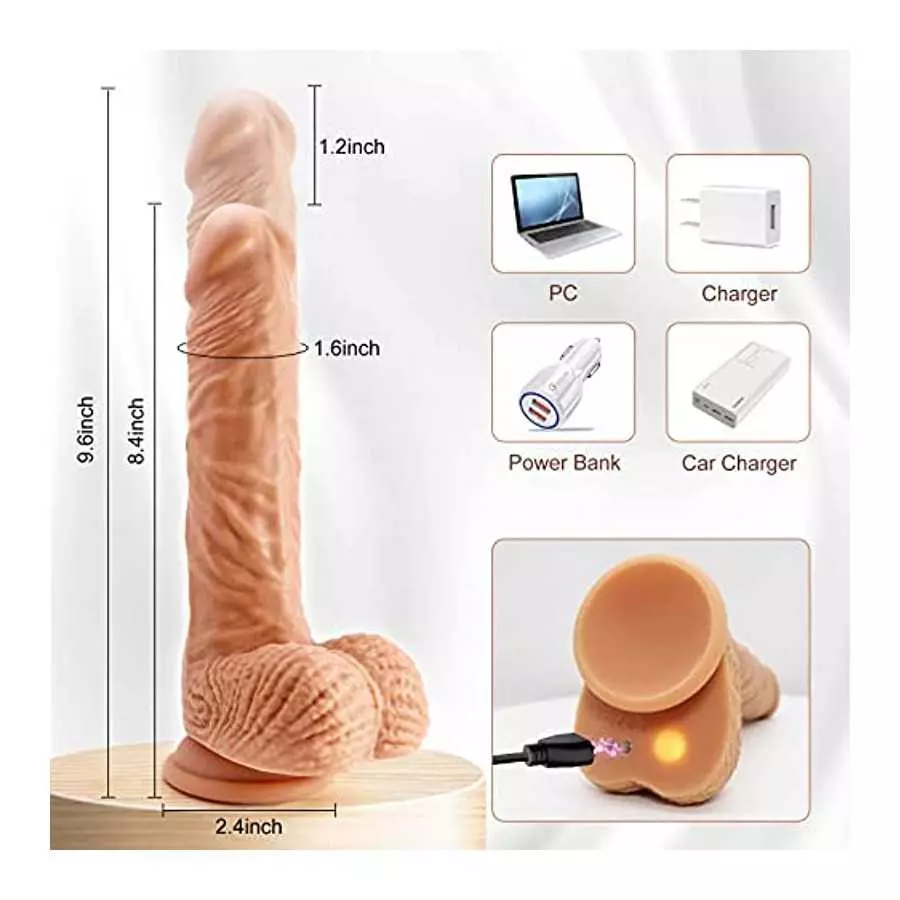 Realistic Thrusting G Spot Dildo Vibrator Adult Sex Toys for Women, 3 in 1 Lifelike Rotating Vibrating Dildos for Anal Stimulati