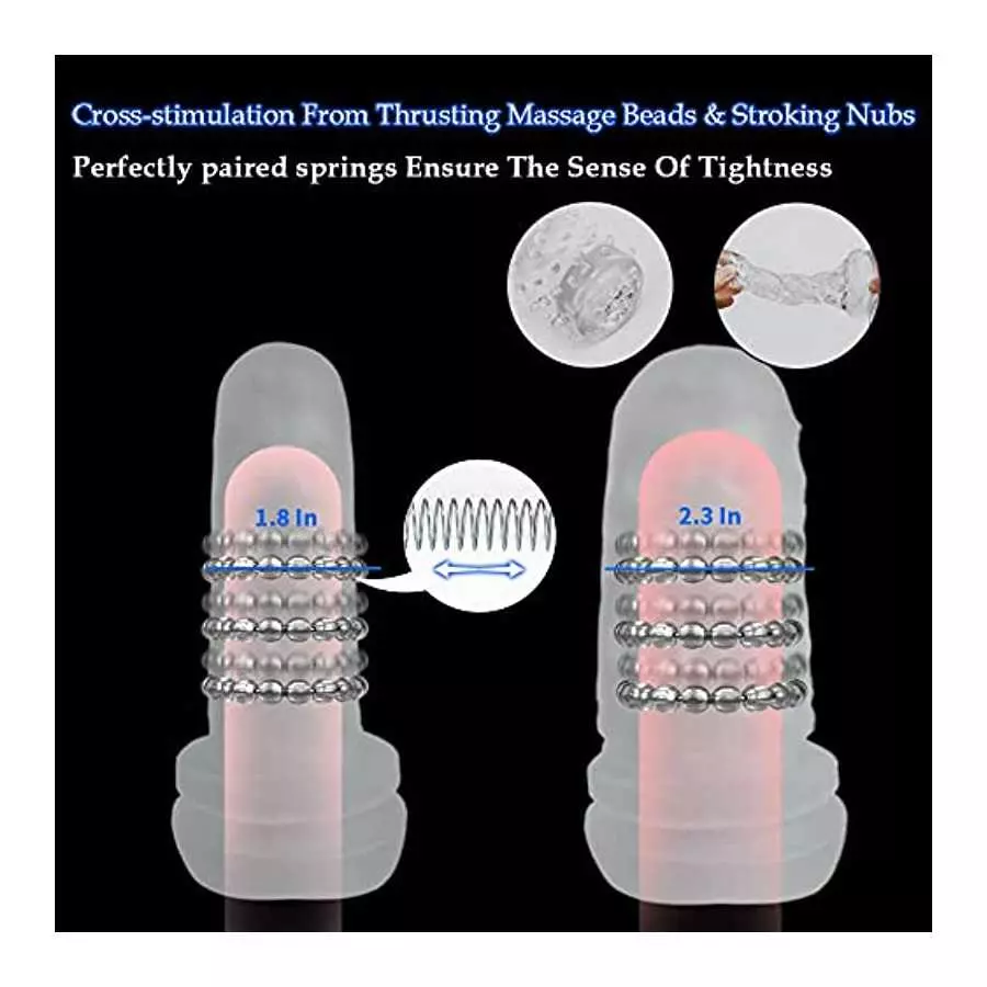 Automatic Male Masturbators with Thrusting Massage Beads, Adult Sex Toys for Men's Sex, Tanshunly Hands Free Vibrating Male Mast