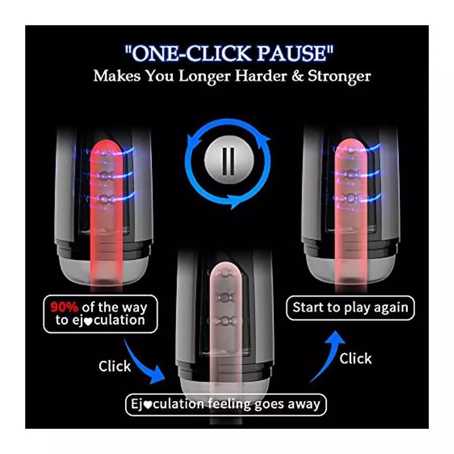 Automatic Male Masturbators with Thrusting Massage Beads, Adult Sex Toys for Men's Sex, Tanshunly Hands Free Vibrating Male Mast
