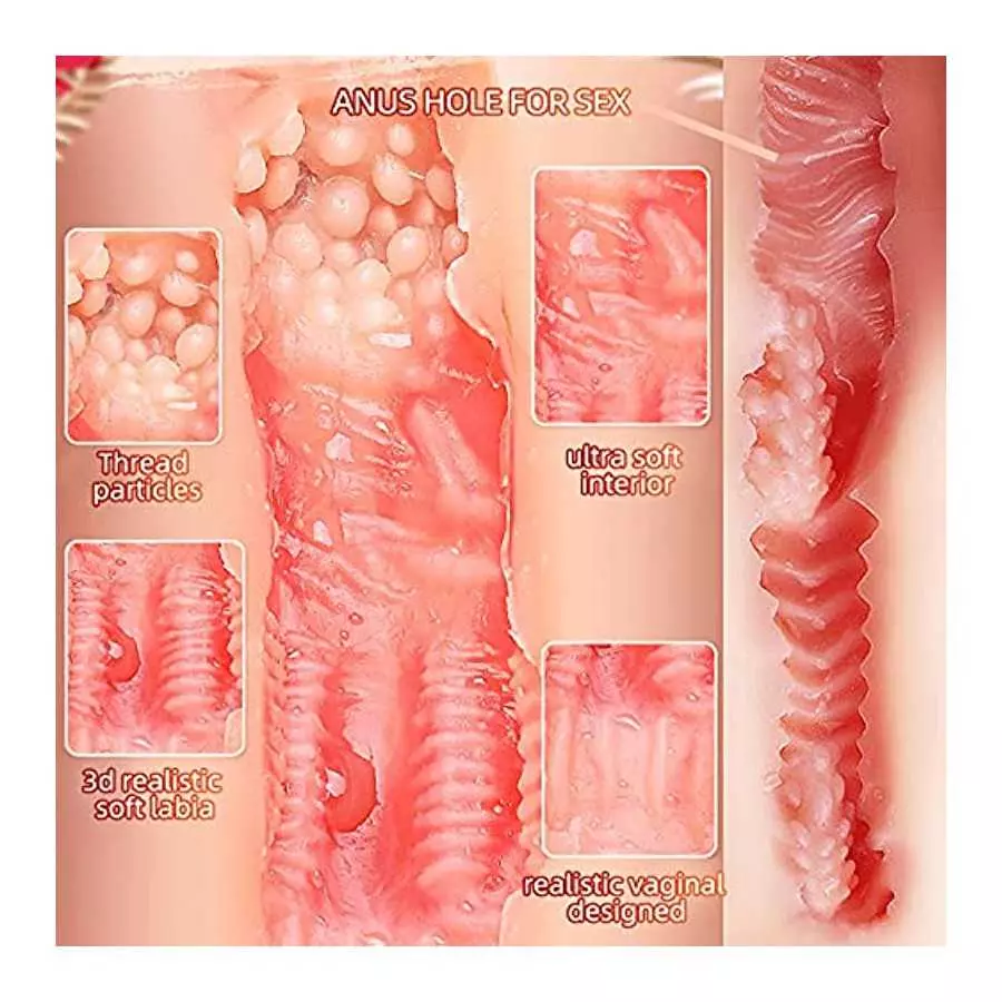 8.8LB Male Masturbators Toy Realistic Sex Doll with 3D Lifelike Channel Two Hole Life-Size Doggy Style Male Masturbator Pussy As