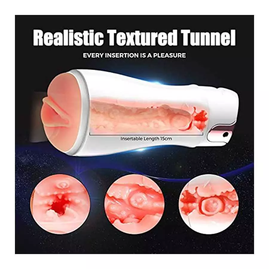 Automatic Male Masturbator Cup with 7 Vibration Modes, Pocket Pussy with Realistic Textured for Penis Stimulation Massager, Vagi