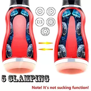 Male Masturbator Cup Adult Sex Toys for Men, Automatic Electric 5 Clamping 10 Vibrating with Various Woman Moans Stroker Masturb