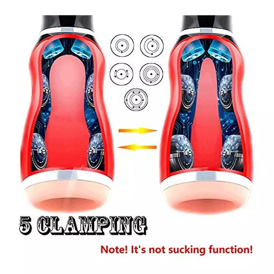 Male Masturbator Cup Adult Sex Toys for Men, Automatic Electric 5 Clamping 10 Vibrating with Various Woman Moans Stroker Masturb