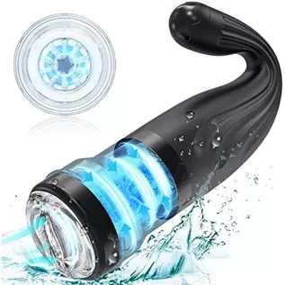Powerful Automatic Male Masturbator - 4 Vibration & Rotating Modes, Realistic Pocket Pussy Stroker Cup - USB Rechargeable Adult 
