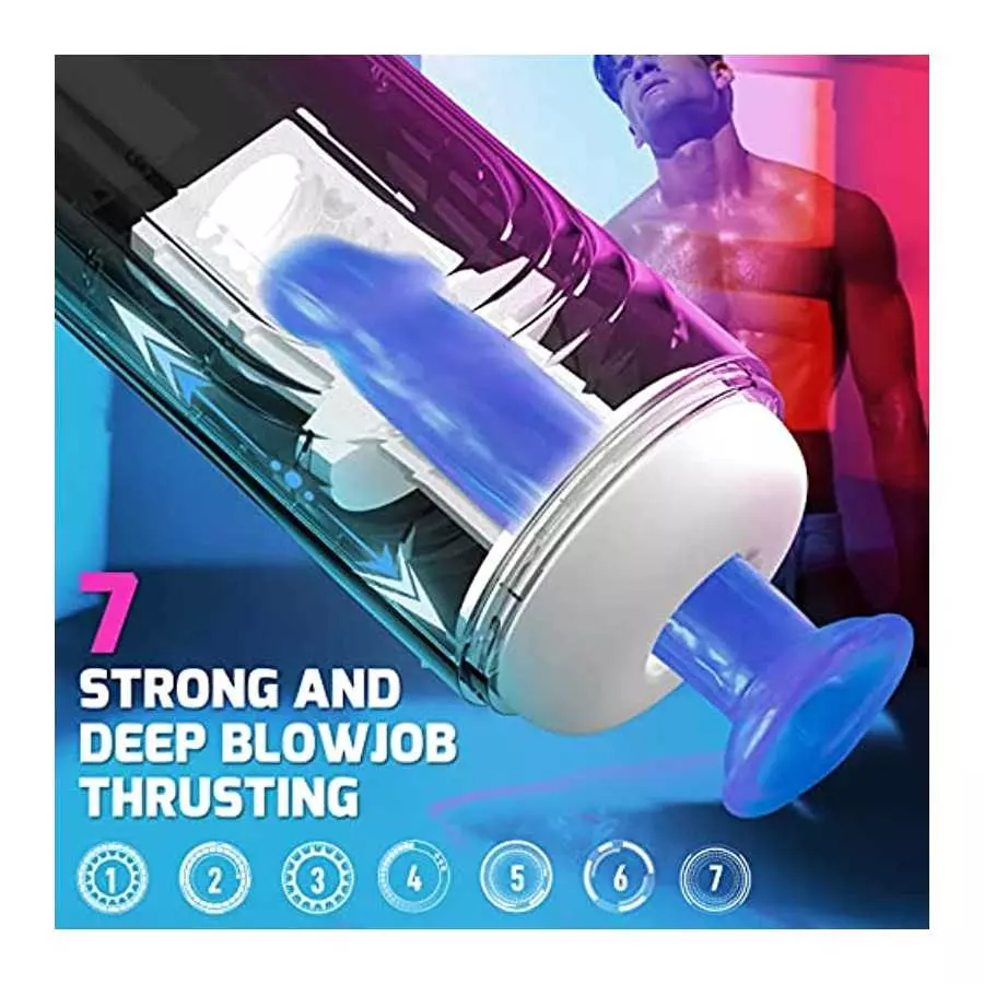 Automatic Male Masturbator, Surprix 7 Blowjob Thrusting Modes, Men Sex Toys, One-Click Hand-Free Pocket Pussy Function with 3D R