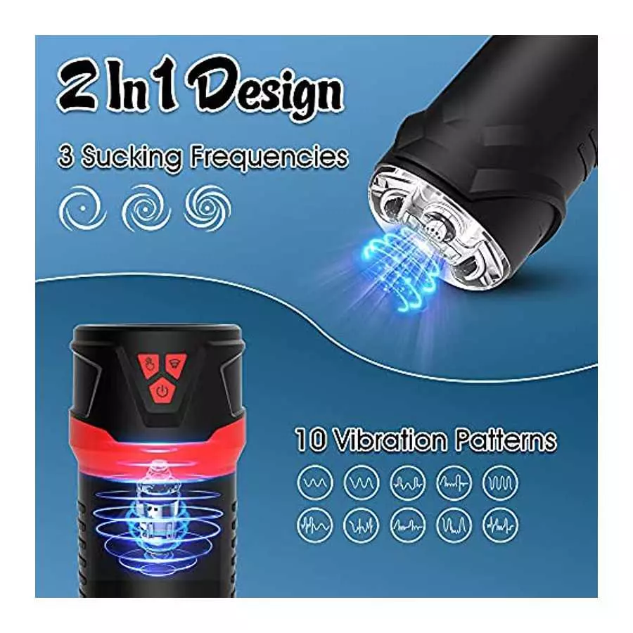 Automatic Stoker Sucking Electric Male Masturbator Cup with 10 Vibration & 3 Vacuum Suction Jinglejungle Pocket Pussy Adult Sex 