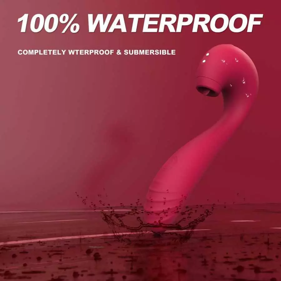 WiMiFar Swan 3in1 Clit Sucker Dildo Vibrator for Women Sex Toys, Soft Silicone Female G-spot Stimulation Vibrators Thrusting Dil