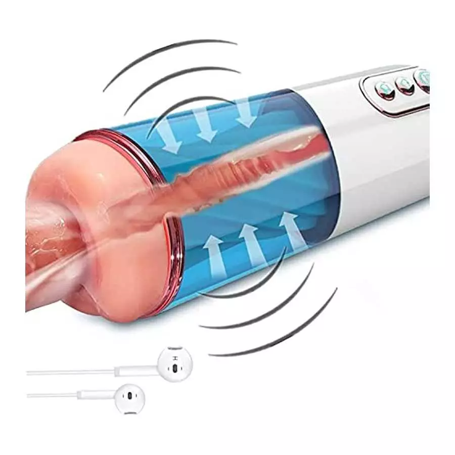 Automatic Male Masturbator Adult Men Sex Blowjob Toys with 7 Vibration Modes Sleeve Hands Free Pocket Pussy Stroker with 7 Modes