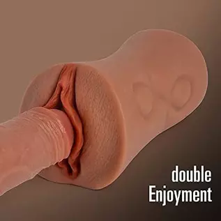 Realistic Male Masturbator Pocket Pussy for Men Tight,Brown Skin Realistic Masturbator Male Sex Toy with 2 Hole for Men Masturba