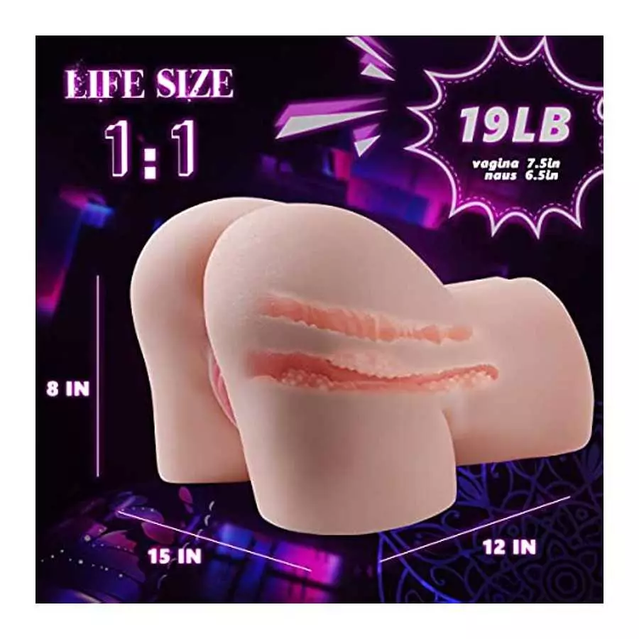 Unszz 19LB Male Masturbator Sex Doll Pocket Pussy Realistic Butt with Vagina Anus Stroker Torso Love Dolls Adult Sex Toys for Me
