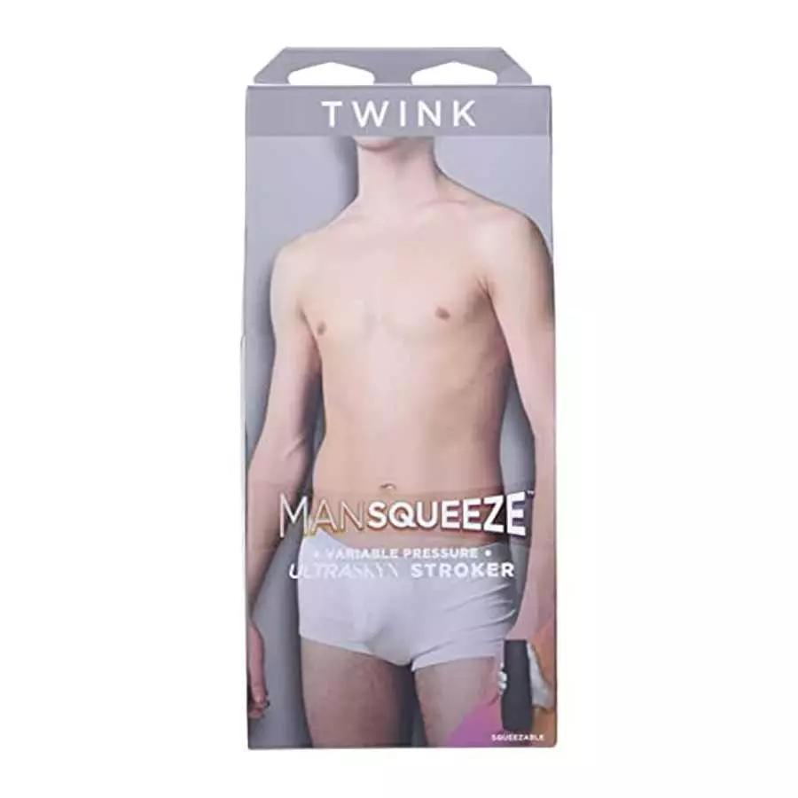 Doc Johnson Man Squeeze - Twink - Squeeze Plate for Precise Pressure - Twist End Cap to Control Suction - Discreet Premium Strok