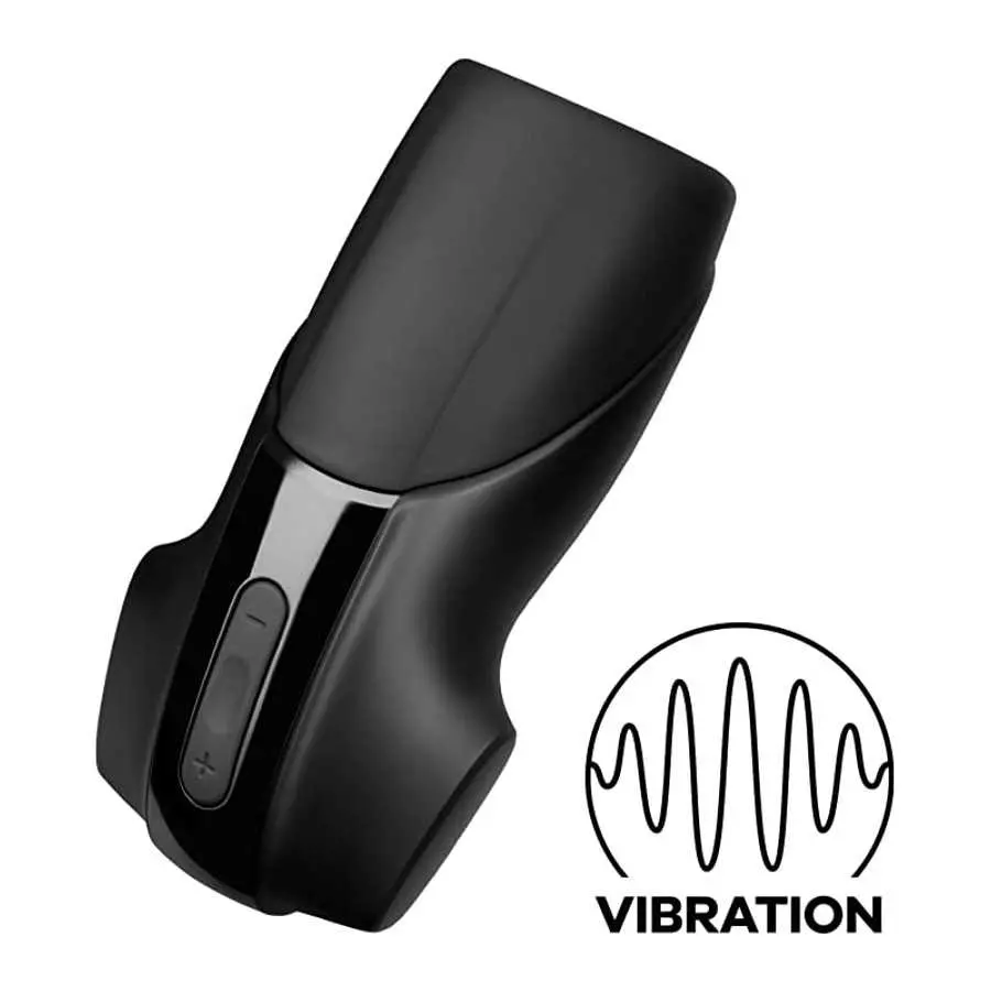 Satisfyer Men Masturbator Plus Vibration - Male Masturbation Cup, Pocket Vagina, Stroker, Realistic Feeling, Vibrating Stimulati
