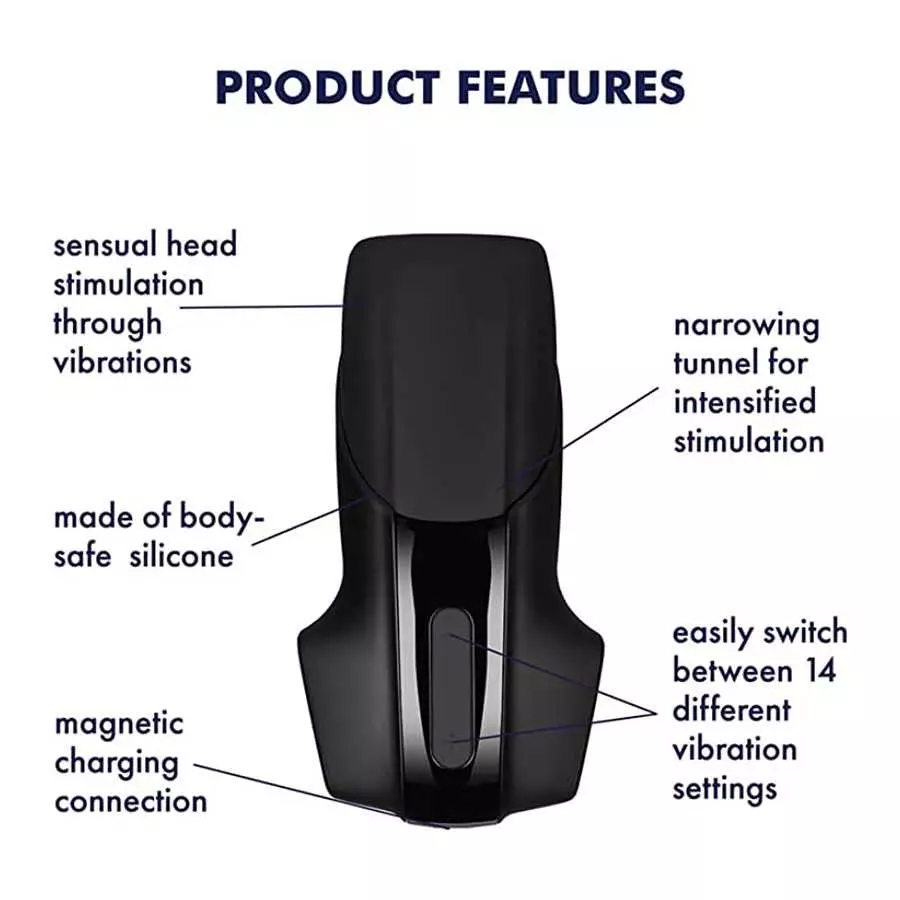 Satisfyer Men Masturbator Plus Vibration - Male Masturbation Cup, Pocket Vagina, Stroker, Realistic Feeling, Vibrating Stimulati