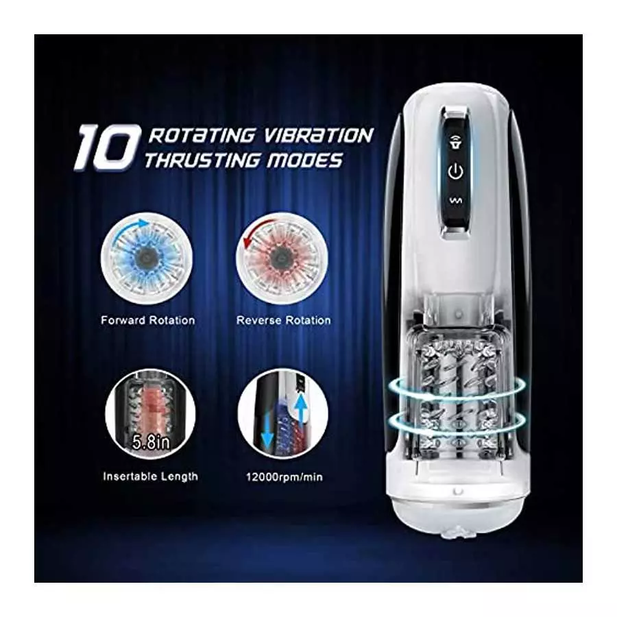 Automatic Male Masturbators with 10 Modes - Thrusting 360°Rotating ,Electric Hand-Free Men Masturbation Pocket Pussy for Sex Tra