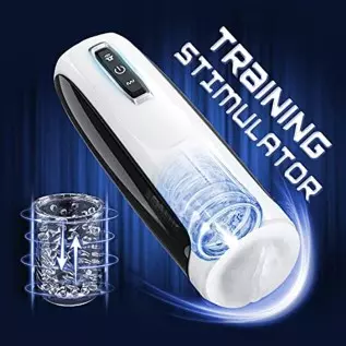 Automatic Male Masturbators with 10 Modes - Thrusting 360°Rotating ,Electric Hand-Free Men Masturbation Pocket Pussy for Sex Tra Automatic Male Masturbators with 10 Modes - Thrusting 360°Rotating ,Electric Hand-Free Men Masturbation Pocket Pussy for Sex Tra