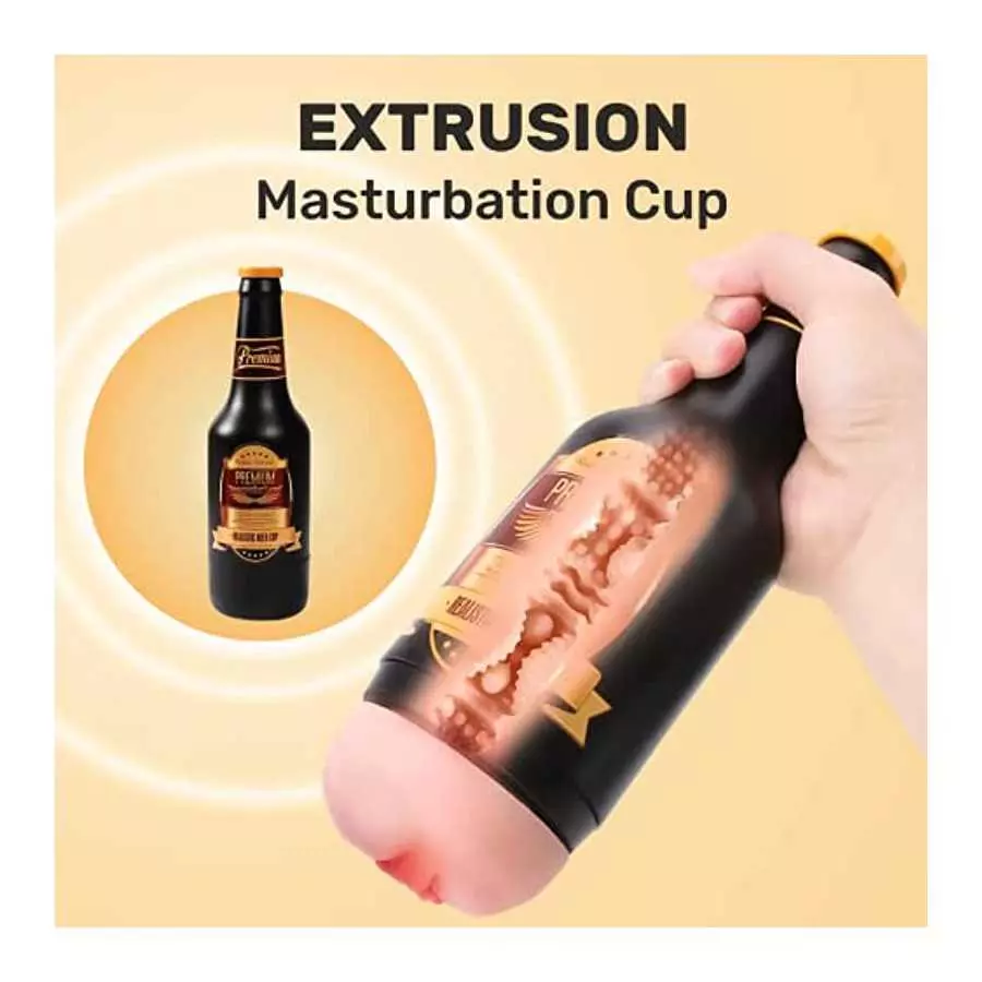 Male Masturbator Male Sex Toy, Realistic Beer Bottle Textured Pocket Pussy for Men, Masturbation Cup Mens Stroker, Toy Adult Mal