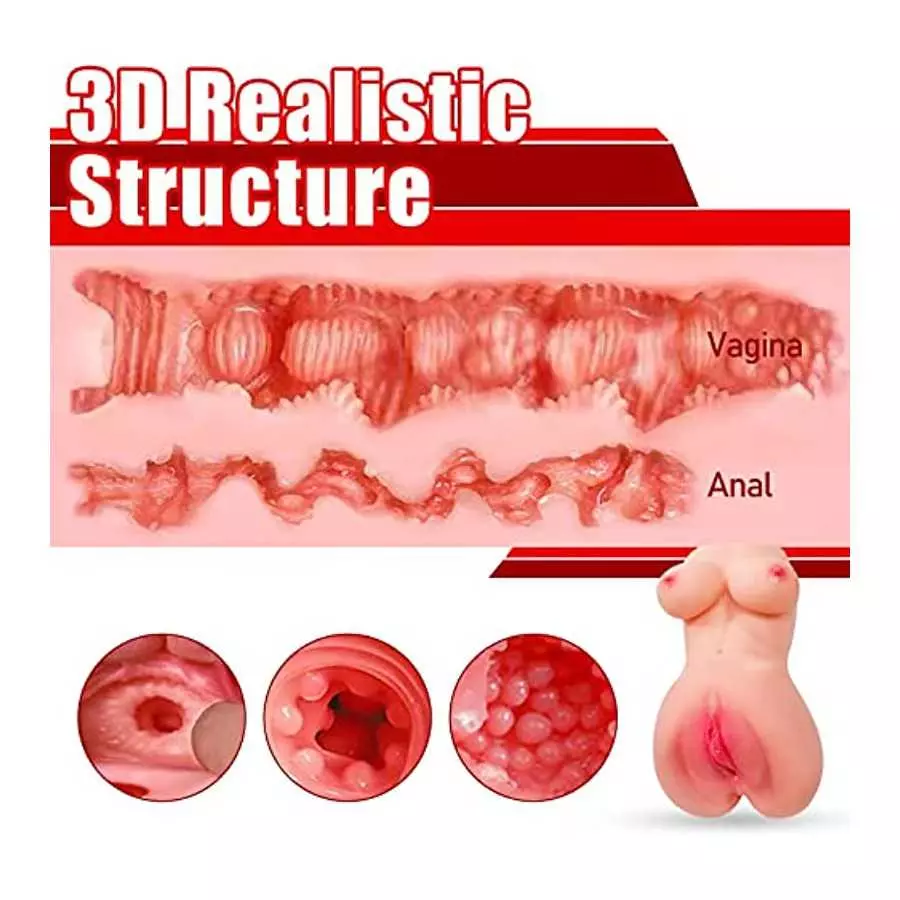 Ohiele Sex Doll Male Masturbators Lifelike Pussy Ass with Realistic 3D Textured Tight Vaginal and Soft Big Boobs- Strong Suction