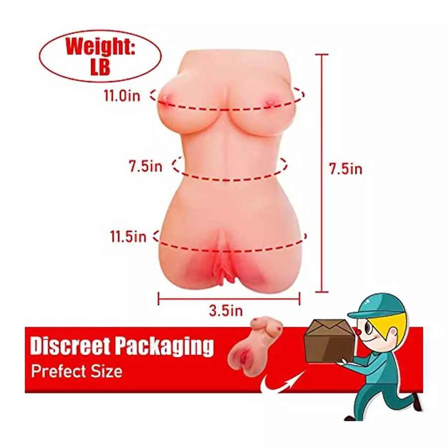 Ohiele Sex Doll Male Masturbators Lifelike Pussy Ass with Realistic 3D Textured Tight Vaginal and Soft Big Boobs- Strong Suction