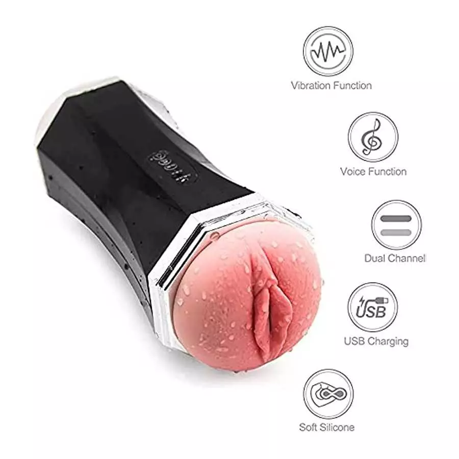 Men Massage Trainer Realistic 3D Pocket Pussuy with Tight Sleeve Stroker Mouth and Pussy Double Head Masturbration Cup Hand Free