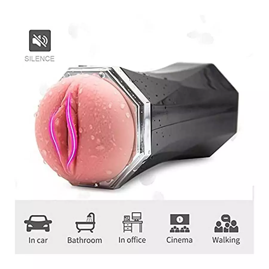 Men Massage Trainer Realistic 3D Pocket Pussuy with Tight Sleeve Stroker Mouth and Pussy Double Head Masturbration Cup Hand Free