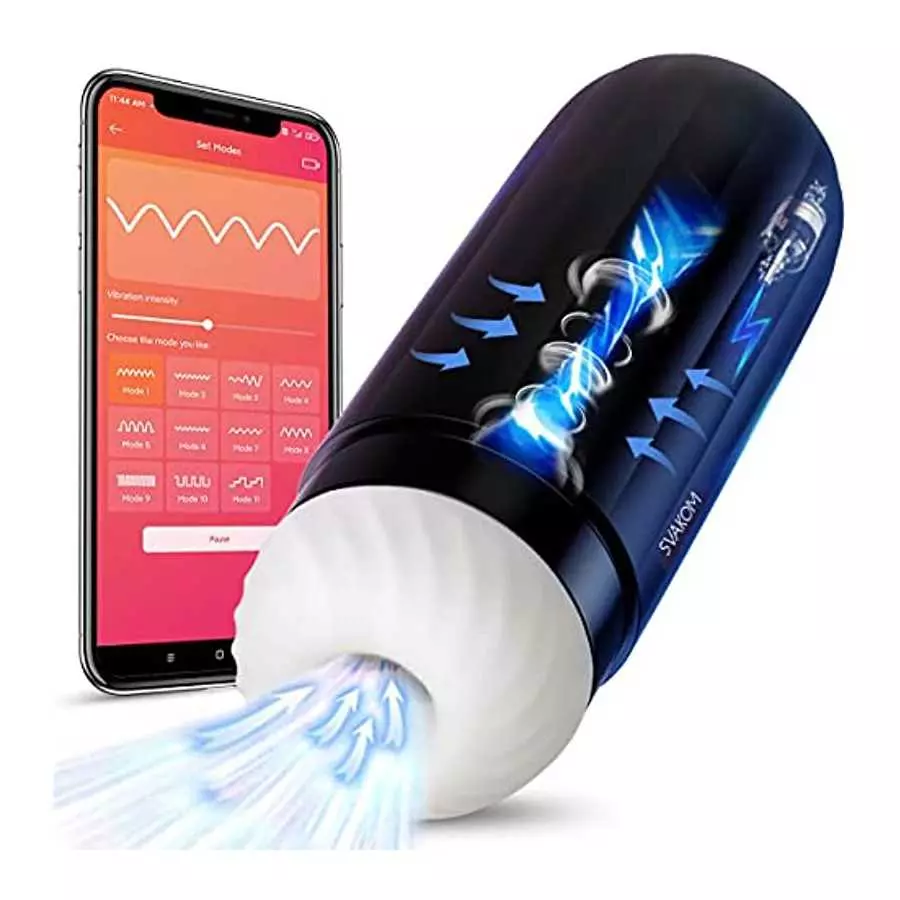 APP-Remote Automatic Sucking Masturbator Men Sex-Toy - SVAKOM APP-Control & 2D Interactive Hands Free Masturbators Cup with 5 Su APP-Remote Automatic Sucking Masturbator Men Sex-Toy - SVAKOM APP-Control & 2D Interactive Hands Free Masturbators Cup with 5 Su